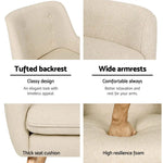 Artiss Fabric Dining Armchair - Beige - Furniture > Living Room