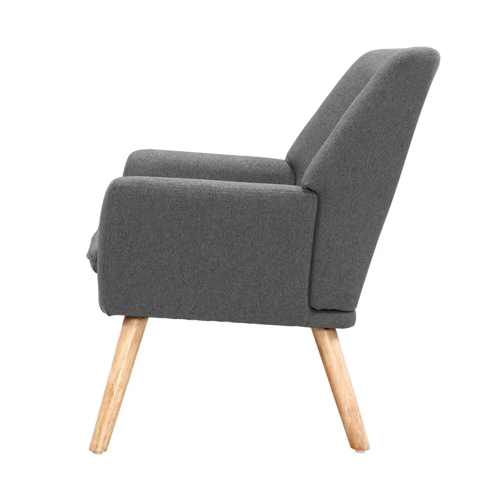 Artiss Fabric Dining Armchair - Grey - Furniture > Living Room