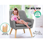 Artiss Fabric Dining Armchair - Grey - Furniture > Living Room