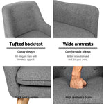 Artiss Fabric Dining Armchair - Grey - Furniture > Living Room