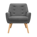 Artiss Fabric Dining Armchair - Grey - Furniture > Living Room