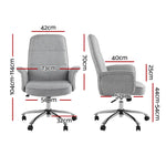Artiss Fabric Office Chair Computer Chairs Grey - Furniture > Office > Office & Desk Chairs
