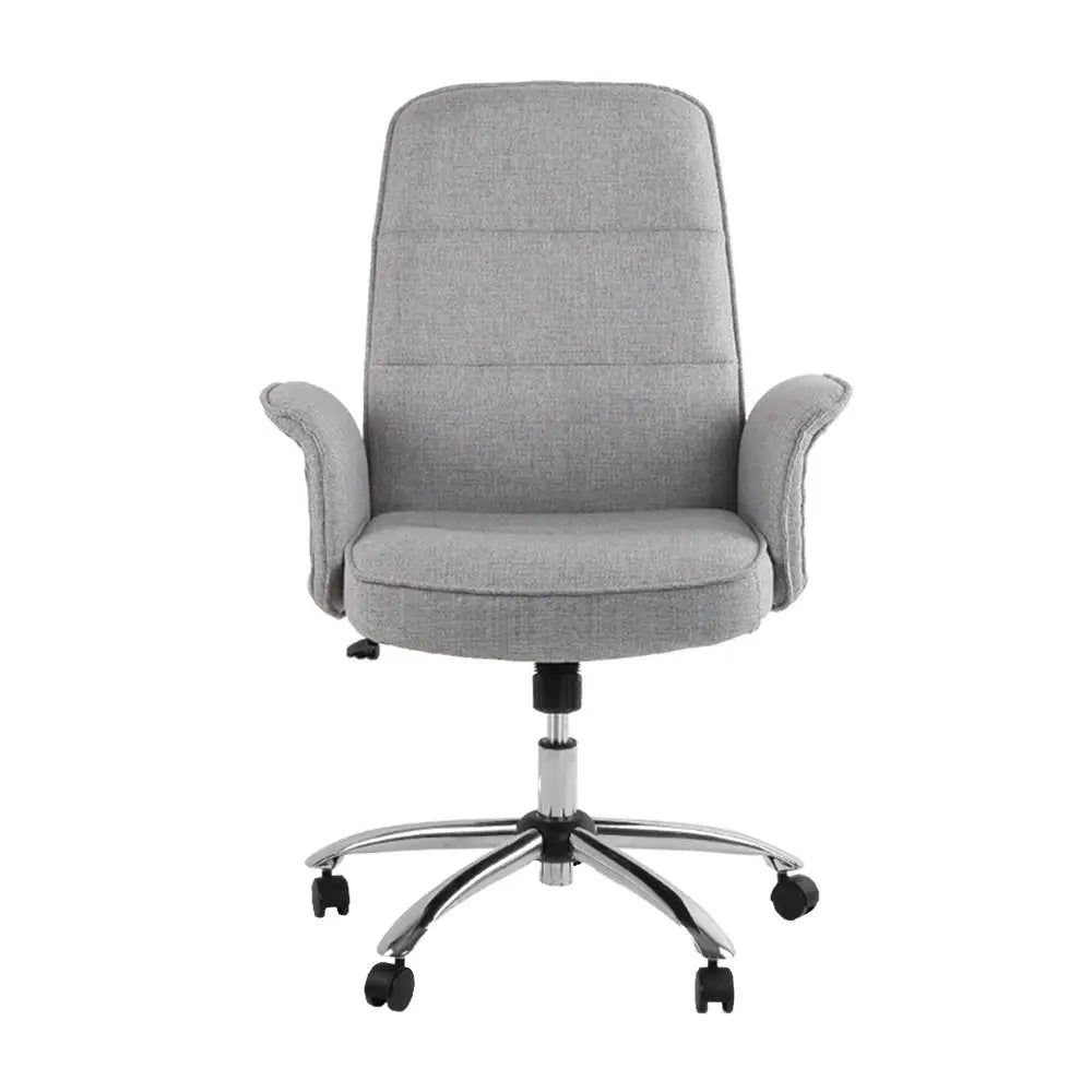 Artiss Fabric Office Chair Computer Chairs Grey - Furniture > Office > Office & Desk Chairs
