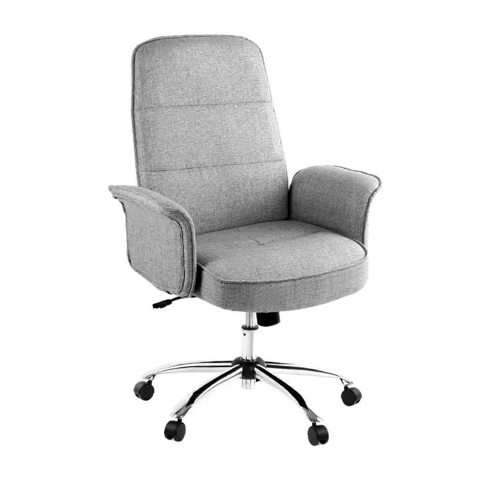 Artiss Fabric Office Chair Computer Chairs Grey - Furniture > Office > Office & Desk Chairs