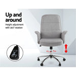 Artiss Fabric Office Chair Computer Chairs Grey - Furniture > Office > Office & Desk Chairs