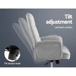 Artiss Fabric Office Chair Computer Chairs Grey - Furniture > Office > Office & Desk Chairs