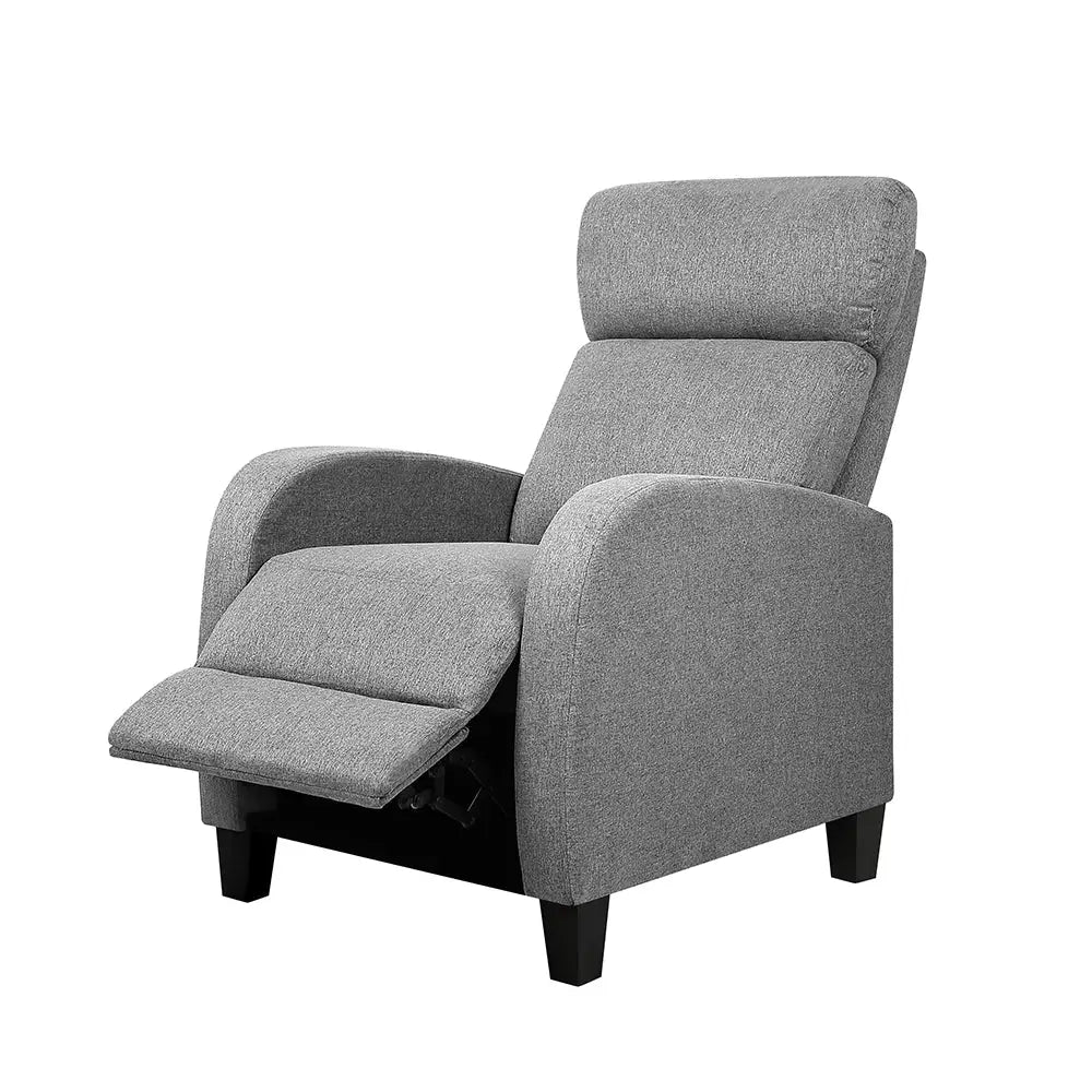 Artiss Fabric Reclining Armchair - Grey - Furniture > Living Room