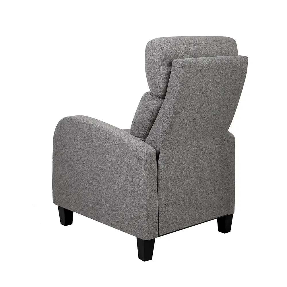Artiss Fabric Reclining Armchair - Grey - Furniture > Living Room