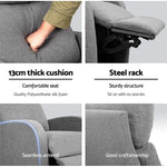 Artiss Fabric Reclining Armchair - Grey - Furniture > Living Room