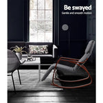 Artiss Fabric Rocking Armchair with Adjustable Footrest - Charcoal - Furniture > Living Room