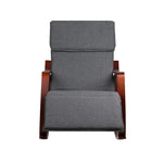 Artiss Fabric Rocking Armchair with Adjustable Footrest - Charcoal - Furniture > Living Room