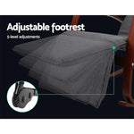 Artiss Fabric Rocking Armchair with Adjustable Footrest - Charcoal - Furniture > Living Room
