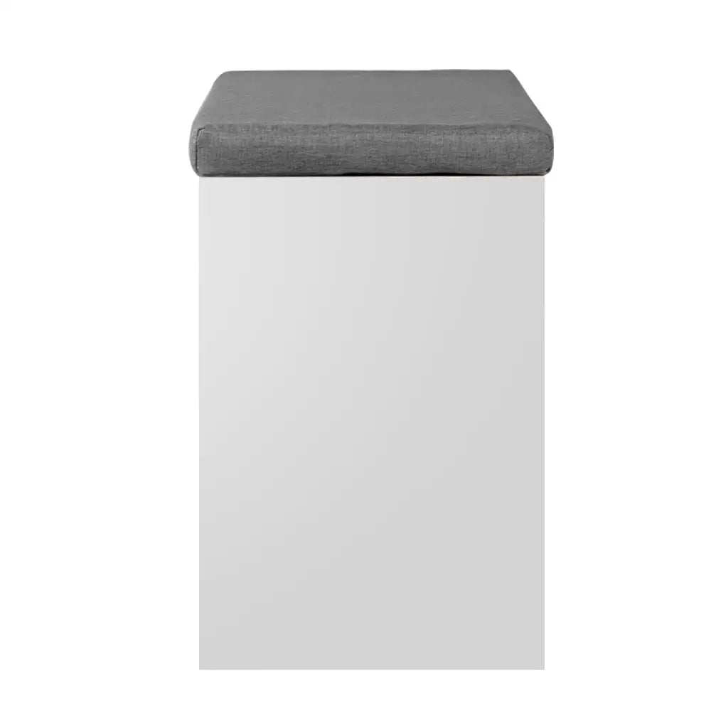 Artiss Fabric Shoe Bench with Storage Cubes - White - Furniture > Living Room