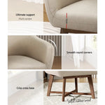 Artiss Fabric Tub Lounge Armchair - Beige - Furniture > Living Room