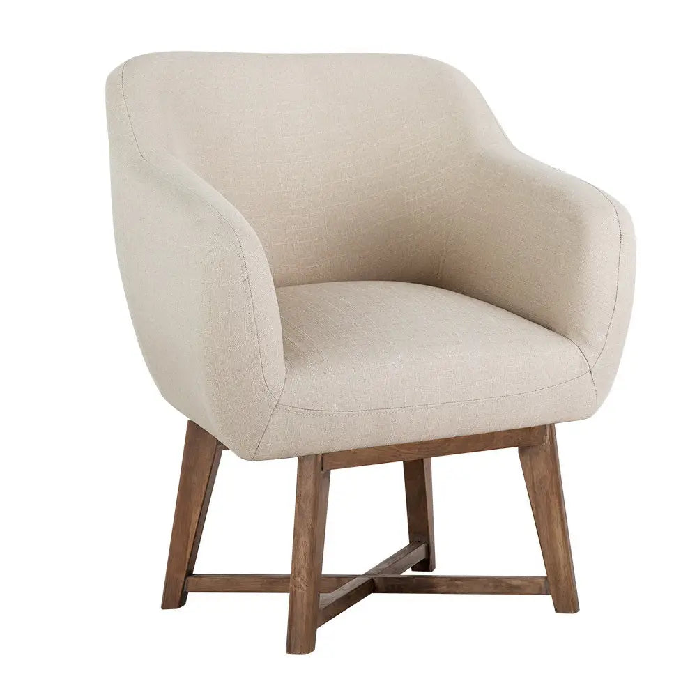Artiss Fabric Tub Lounge Armchair - Beige - Furniture > Living Room