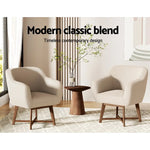 Artiss Fabric Tub Lounge Armchair - Beige - Furniture > Living Room