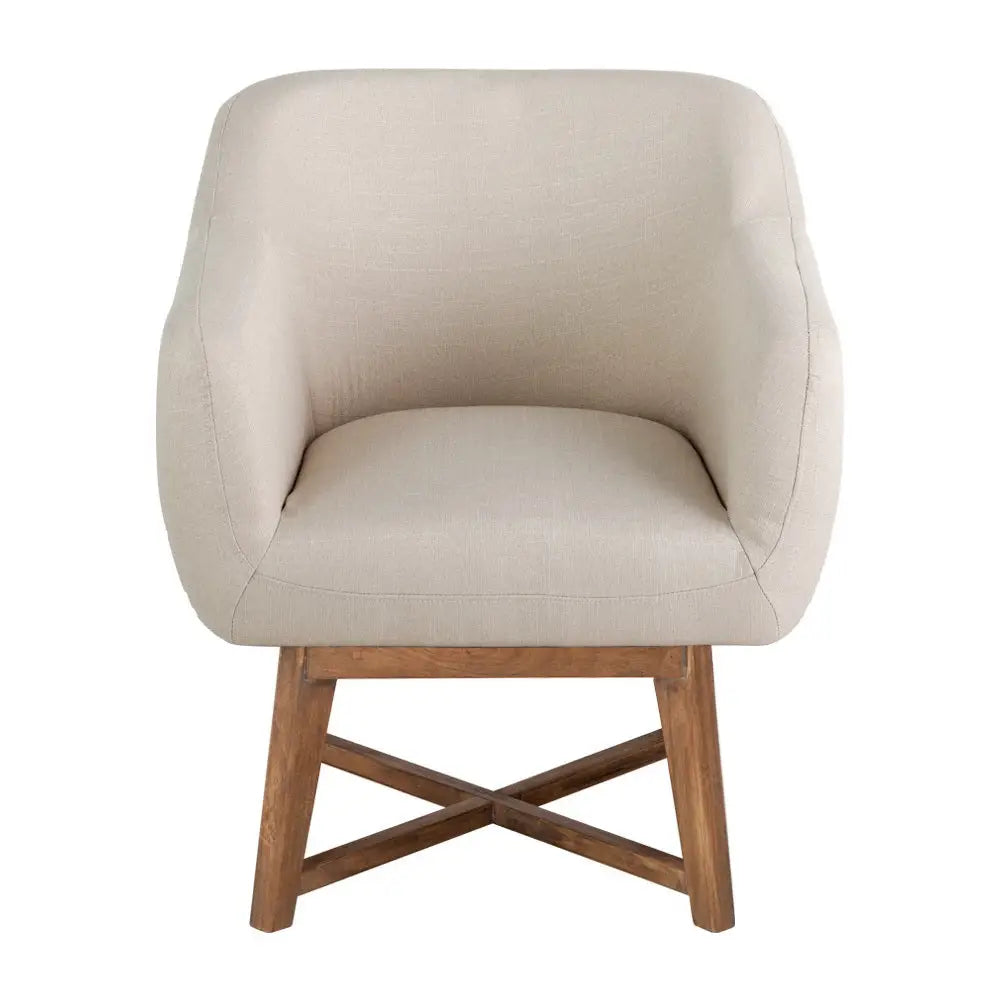 Artiss Fabric Tub Lounge Armchair - Beige - Furniture > Living Room