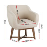 Artiss Fabric Tub Lounge Armchair - Beige - Furniture > Living Room