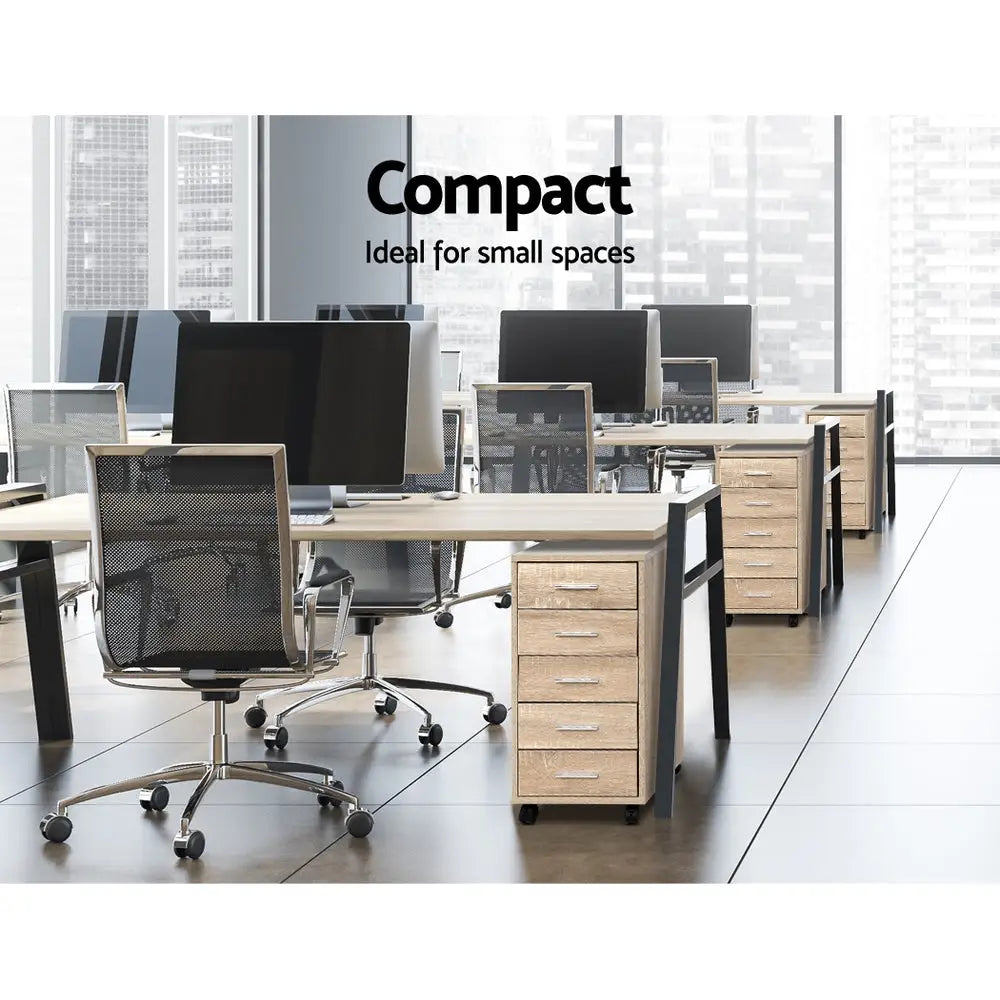 Artiss Filing Cabinet 5 Drawer Office Storage Organiser - Home & Garden > Home Office Accessories > Filing &