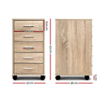 Artiss Filing Cabinet 5 Drawer Office Storage Organiser - Home & Garden > Home Office Accessories > Filing &