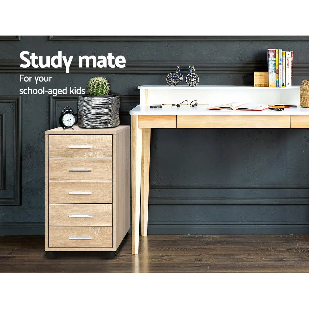 Artiss Filing Cabinet 5 Drawer Office Storage Organiser - Home & Garden > Home Office Accessories > Filing &