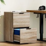 Artiss Filing Cabinet Files Storage Office Shelves File Organiser Oak 2 Drawer - Home & Garden > Home Office