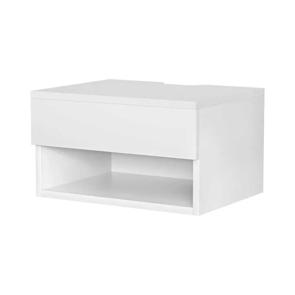 Artiss Floating Bedside Table Nightstand Drawer White - Furniture > Bedroom > Bedside Tables