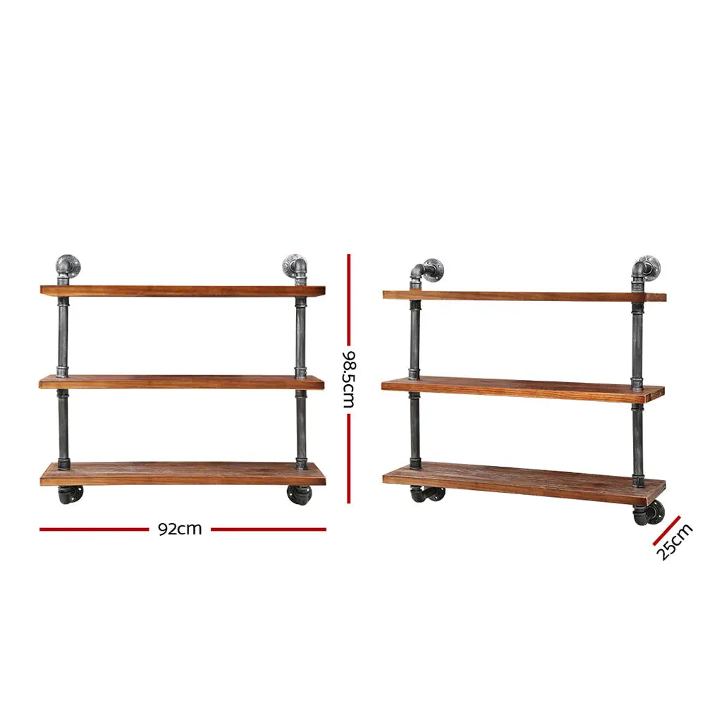 Artiss Floating DIY Pipe Shelf 3 Tiers - ISSA - Furniture > Living Room
