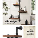 Artiss Floating DIY Pipe Shelf 3 Tiers - IVAN - Furniture > Living Room