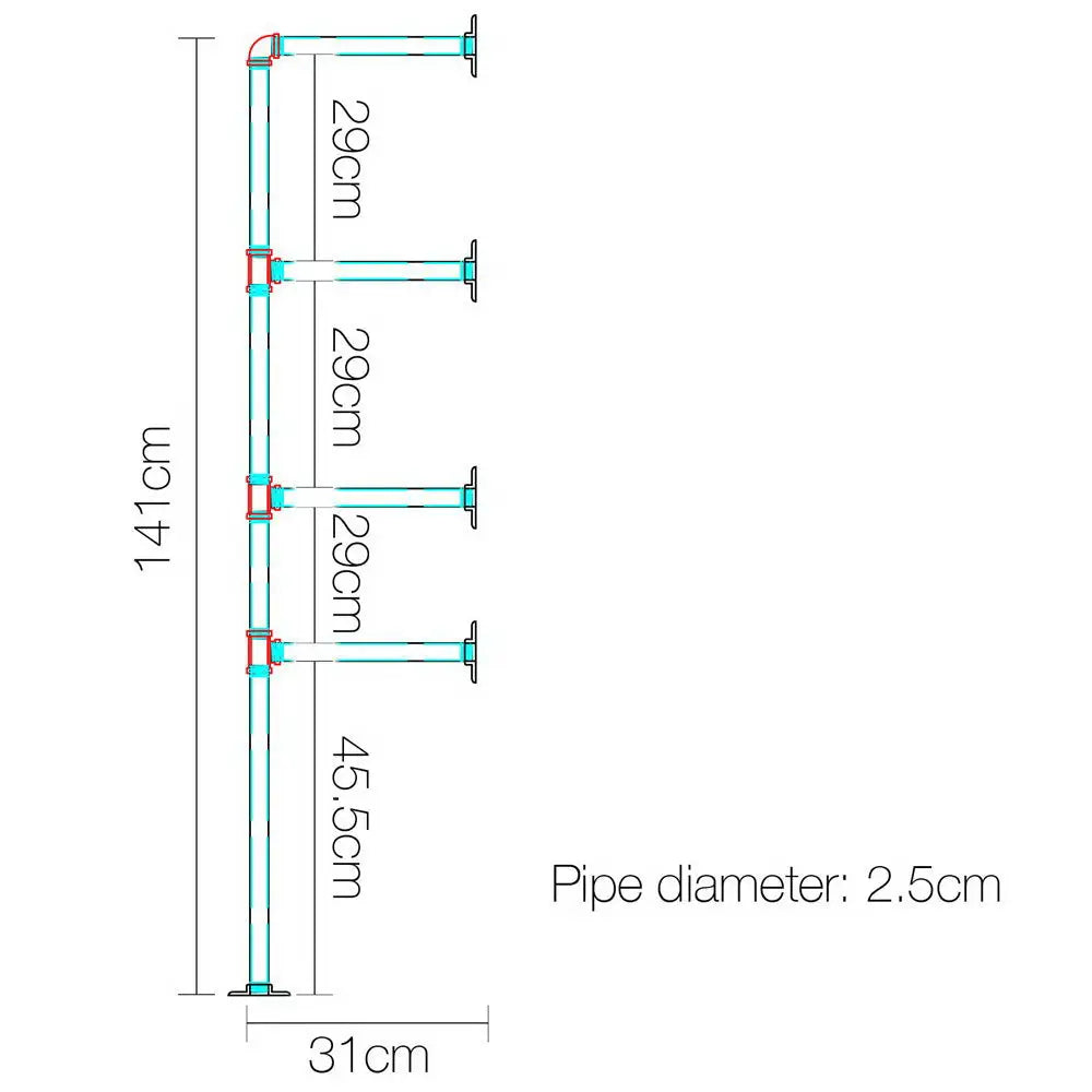 Artiss Floating DIY Pipe Shelf Metal Brackets Set of 2 - Furniture > Living Room