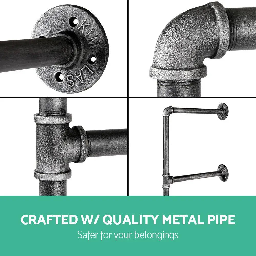 Artiss Floating DIY Pipe Shelf Metal Brackets Set of 2 - Furniture > Living Room