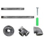 Artiss Floating DIY Pipe Shelf Metal Brackets Set of 2 - Furniture > Living Room