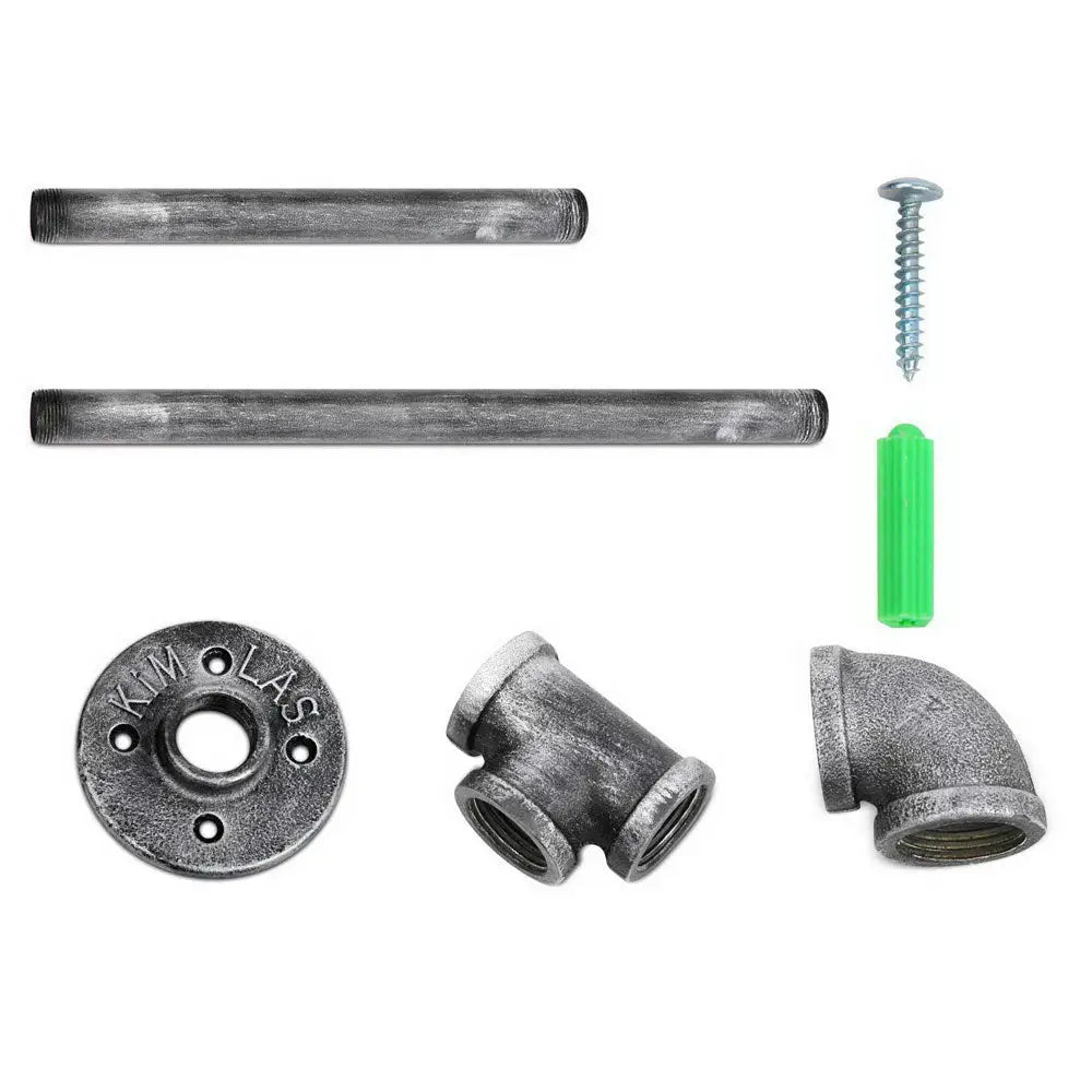 Artiss Floating DIY Pipe Shelf Metal Brackets Set of 2 - Furniture > Living Room