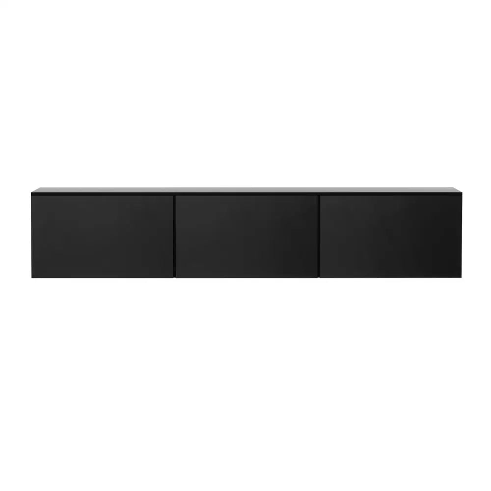 Artiss Floating Entertainment Unit TV Cabinet High Glossy Black 3 Cabinets 200CM - Furniture > Living Room > TV Units