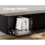 Artiss Floating Entertainment Unit TV Cabinet High Glossy Black 3 Cabinets 200CM - Furniture > Living Room > TV Units