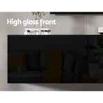 Artiss Floating Entertainment Unit TV Cabinet High Glossy Black 3 Cabinets 200CM - Furniture > Living Room > TV Units
