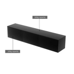 Artiss Floating Entertainment Unit TV Cabinet High Glossy Black 3 Cabinets 200CM - Furniture > Living Room > TV Units