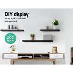 Artiss Floating Wall Shelf Set of 3 Black - Home & Garden > Storage