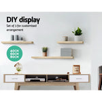 Artiss Floating Wall Shelf Set of 3 Oak - Furniture > Office