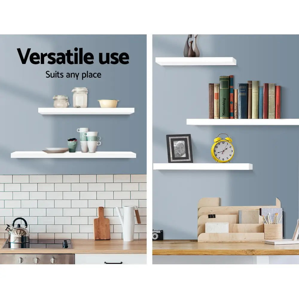 Artiss Floating Wall Shelf Set of 3 White - Home & Garden > Storage