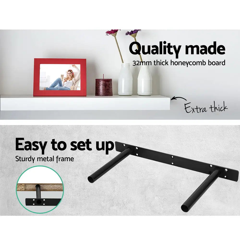 Artiss Floating Wall Shelf Set of 3 White - Home & Garden > Storage