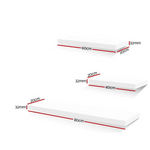 Artiss Floating Wall Shelf Set of 3 White - Home & Garden > Storage