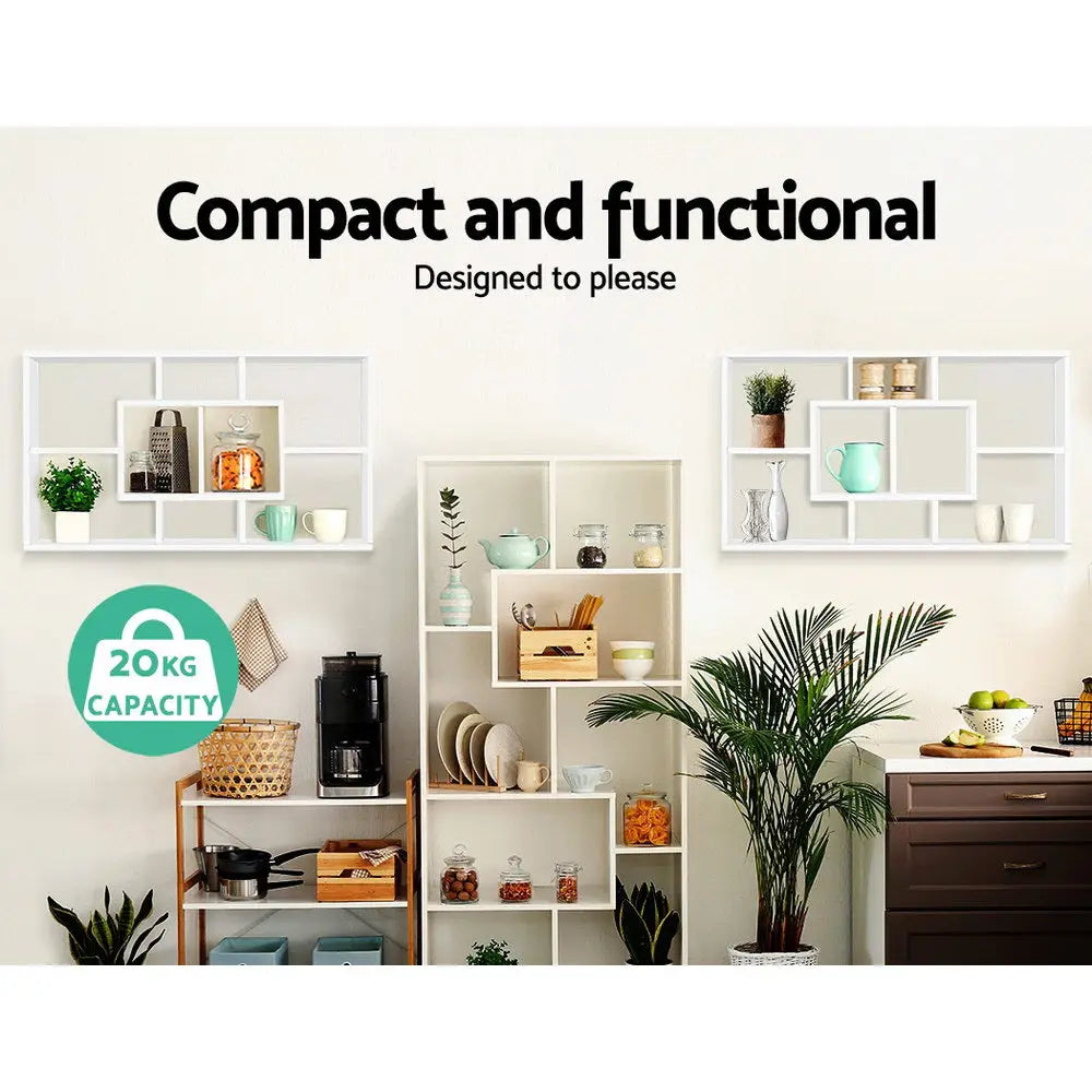 Artiss Floating Wall Shelves Bookshelf White - Furniture > Living Room > Bookcases & Shelves