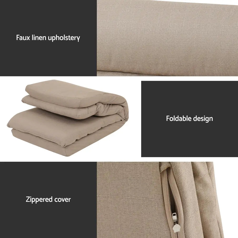 Artiss Floor Chair Sofa 1 Seater Linen - Beige - Furniture > Sofas > Sofas & Sofa Beds