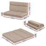 Artiss Floor Chair Sofa 2 Seater Linen Beige - Furniture > Sofas > Sofas & Sofa Beds