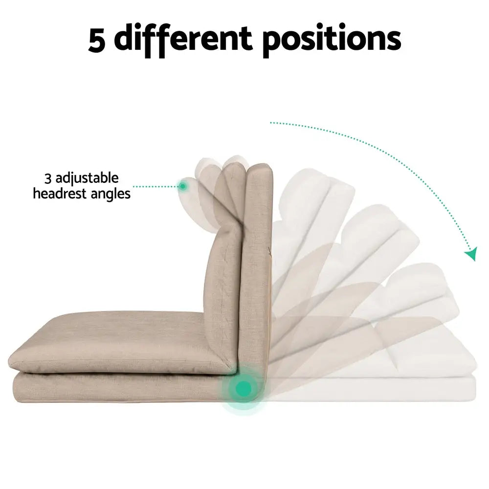 Artiss Floor Chair Sofa 2 Seater Linen Beige - Furniture > Sofas > Sofas & Sofa Beds