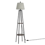 Artiss Floor Lamp 2 Tier Shelf Storage LED Light Stand Home Living Room Upright - Furniture > Bedroom
