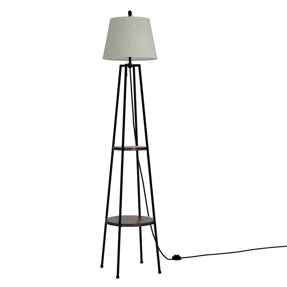 Artiss Floor Lamp 2 Tier Shelf Storage LED Light Stand Home Living Room Upright - Furniture > Bedroom