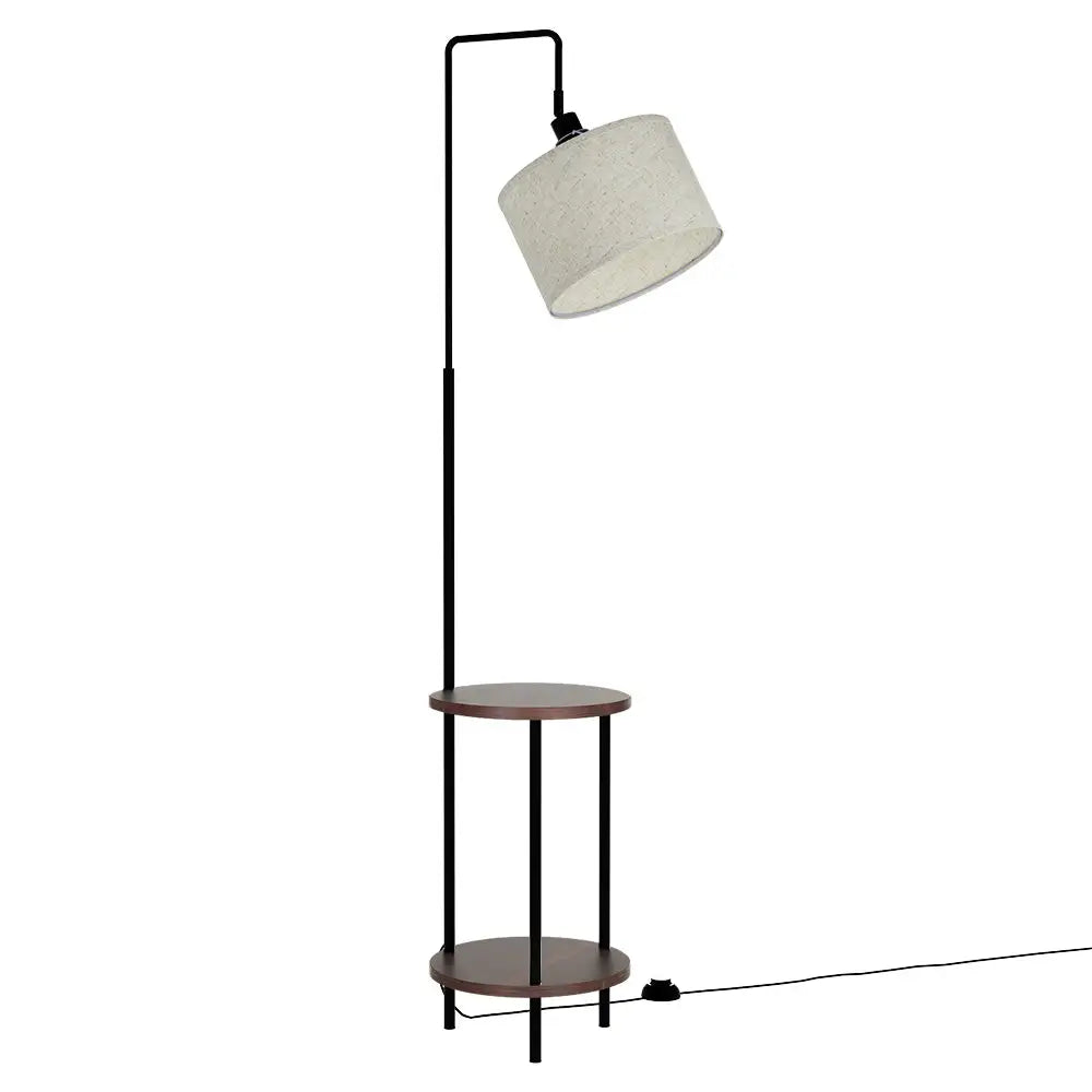 Artiss Floor Lamp 2 Tier Shelf Storage LED Light Stand Home Room Adjustable Head - Furniture > Bedroom