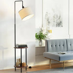 Artiss Floor Lamp 2 Tier Shelf Storage LED Light Stand Home Room Adjustable Head - Furniture > Bedroom